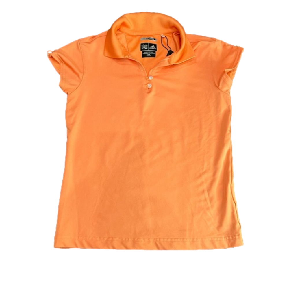 Adidas Girls Climacool Active Golf Tennis Polo T Shirt Orange Sz M 10-12 NWOT